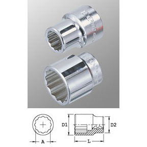 Genius Tools 635222 3/4"-os 12 lapú dugókulcs fej, 22 mm termék fő termékképe