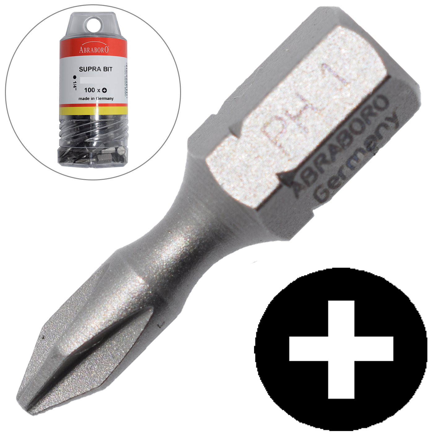 Abraboro PH 2 x 25 mm Phillips SUPRA XXL bit, 100 db/csomag termék fő termékképe