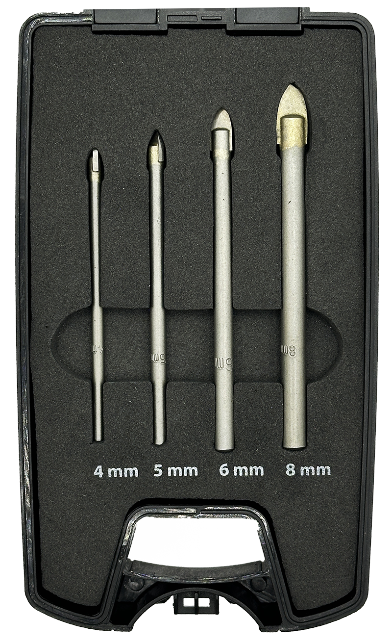 Abraboro Hengeres szárú üveg- és csempefúró készlet, 4 részes termék fő termékképe