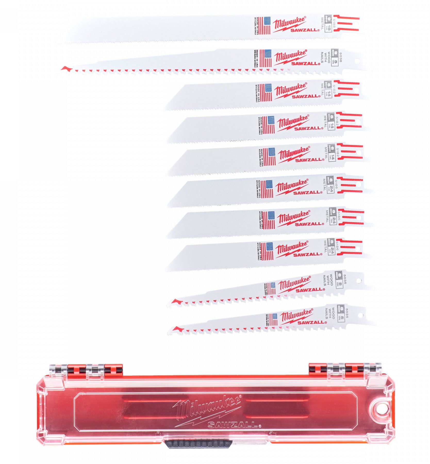 Milwaukee SAWZALL™ szablyafűrészlap készlet (szöges fa, fém), 10 részes termék fő termékképe