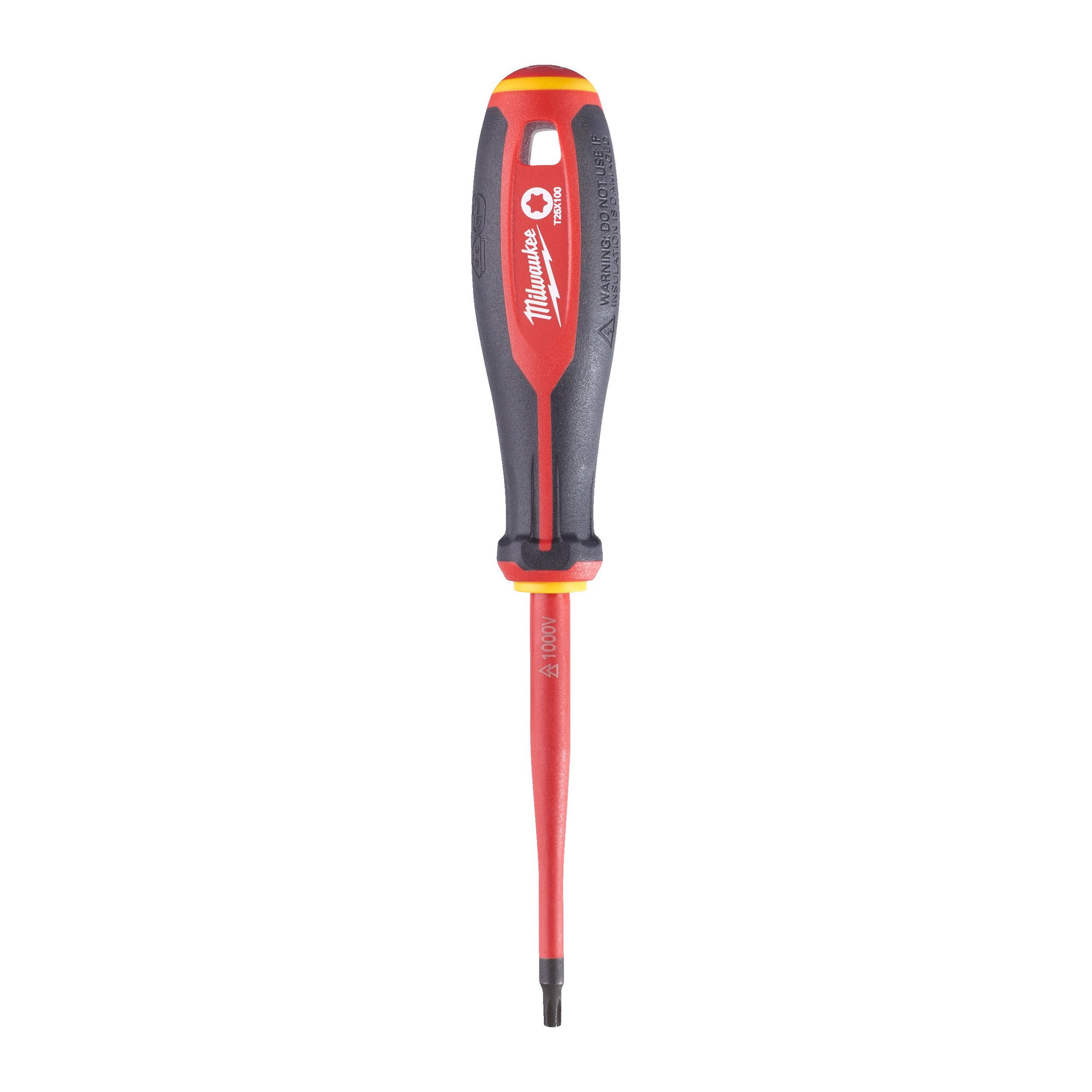 Milwaukee Tri-Lobe VDE szigetelt torx csavarhúzó 3-oldalú markolattal, T25 x 100 mm termék fő termékképe