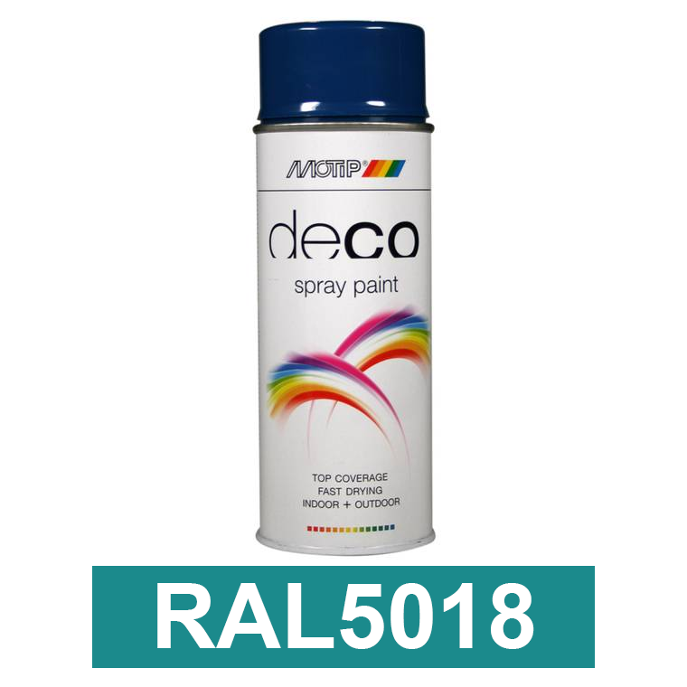 Motip DECO szintetikus festék spray, RAL5018, 400 ml termék fő termékképe