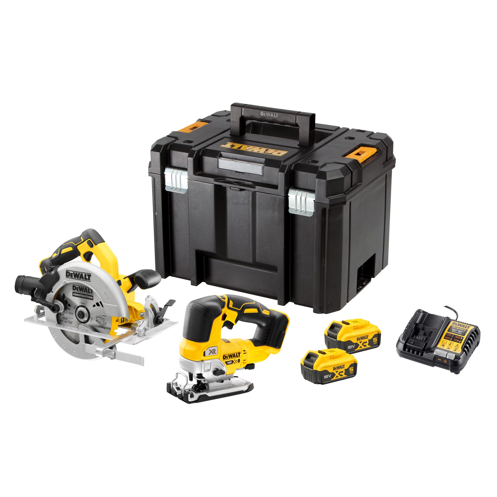Dewalt DCK2012P2T akkus gépcsomag, 2 gépes (2 x 5.0 Ah Li-ion akkuval, TSTAK kofferben) termék fő termékképe